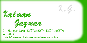 kalman gazmar business card